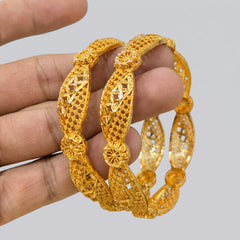 Gold Plated Traditional Cutout Bangles