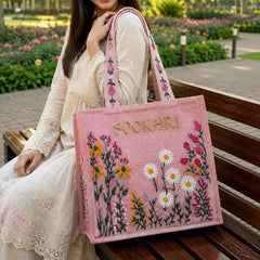 Sookhri Floral Embroidered Canvas Tote Bag