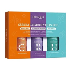 Bioaqua 3‑in‑1 Whitening Anti‑Wrinkle Hyaluronic Acid Serum - 30ml Each