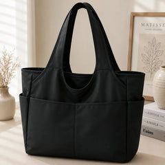 Water Resistant Multi Pocket Nylon Shoulder Tote Bag
