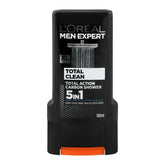 L'Oreal Paris Men Expert Total Clean 5-In-1 Body + Face + Hair Shower Gel, Total Action Carbon - 300ml