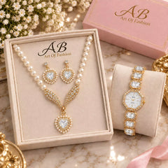 AB Art Of Fashion jewelry and watch gift set - With Normal Box