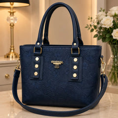 CHANEL Embossed Floral Leather Tote Handbag