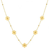 Stainless Steel Dainty Floral Station Necklace Daisy Chain - Each