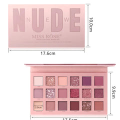 Miss Rose Matte Shimmer Pigmented Eyeshadow Palette - 18 Color