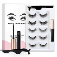 Magnetic Eyelash With Magnetic Liquid Eyeliner & Tweezer