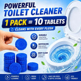 Blue Automatic Toilet Cleaner Stain Remover - 10 Tablets