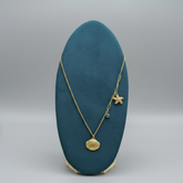 Stainless Steel gold-tone coastal charm necklace - Each