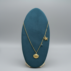 Stainless Steel gold-tone coastal charm necklace - Each