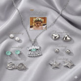 Seven Days of the Week jewelry gift set with necklace and matching stud earrings