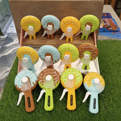 Mini Plastic Cartoon Donut Fan Toy