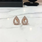 Rose Gold Plated Pavé Crystal Teardrop Stud Earring