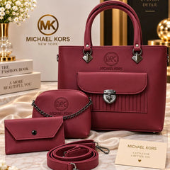 Michael Kors Handbag Set with Crossbody Pouch and Wallet - 3 Piece