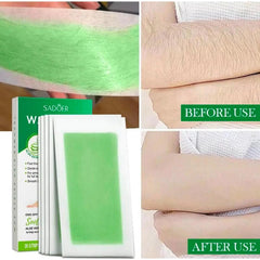 Sadoer Aloe Vera Hair Removal Wax Strips (10 Double Sided Strips)
