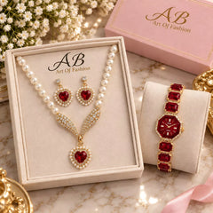 AB Art Of Fashion jewelry and watch gift set - With Normal Box