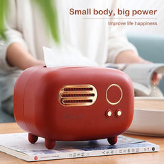 Retro Radio Tissue Box - Vintage Style Desktop Tissue Holder