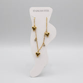 Gold Heart & Crystal Charm Anklet