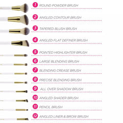 BH Cosmetics - Pink Studded Elegance - 12 Piece Brush Set
