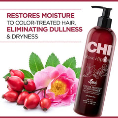 CHI Rosehip Oil Protecting Conditioner, Sulfate & Paraben Free, For Color-Treated Hair - 340ml