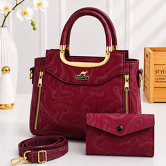 Premium Women's Handbag Set - 2 Pcs Set - Handbag + Matching Wallet