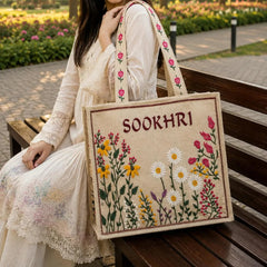 Sookhri Floral Embroidered Canvas Tote Bag