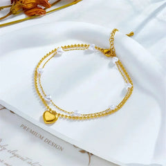 stainless steel toned double-strand titanium Ankle - Each