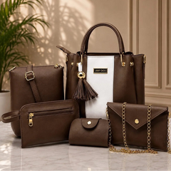 Jimmy Choo Brown 5 Piece Handbag Set