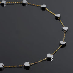 Gemstone Heart Beaded Chain Permanent Bracelet