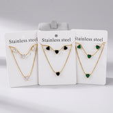 Gold Heart Crystal Jewelry Set
