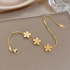 Stainless steel Flower bracelet - Each