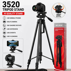 WT-3520 Aluminum Tripod Stand – Adjustable Lightweight Camera & Phone Tripod