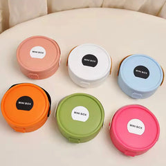 Round Portable Mini Jewellery Box with Handle