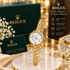 ROLEX Diamond Cut Glass Watch With Box