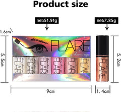 Flare Glitter Eye Shadow - 6Pcs