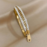 Stainless Steel Creative Shiny Zipper Bracelet