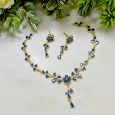 Zircon Necklace & Earring Set – AD Jewelry Collection in Gold Finish