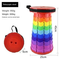 Telescopic Folding Plastic Stool - Outdoor Collapsible Stool - Each