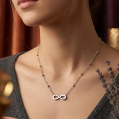 Infinity Symbol Bead Accented Chain Necklace