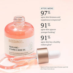 Biossance Squalane + Vitamin C Rose Oil 30ml Made in USA