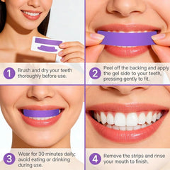 Purple Teeth Whitening Strips for Sensitive Teeth - Pack of 7 Strips