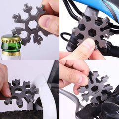 18-in-1 Snowflake Stainless Steel Multi-Tool Keychain