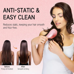 Self-Cleaning Anti-Static Massage Hair Brush