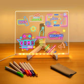 Acrylic LED Board With Colorful Night Light & 7 Neon Pens