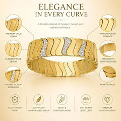 Stainless Steel Art Deco Sculptural Bangle - Each