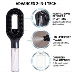 Wanmei 2-in-1 Water Mist Spray Hair Brush - All Hair Types - Each