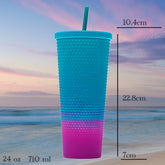 Trendy Bubble Textured Tumbler with Straw