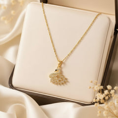Golden Korean Style Swan Pendant Necklace