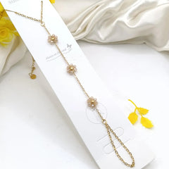Stainless Steel Gold Plated Beaded Flower Slave Bracelet