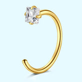 Gold Plated Zircon Nose Ring - Each