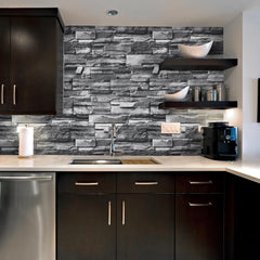 70cm x 77cm - Grey Brick Wallpaper Peel and Stick Wallpaper